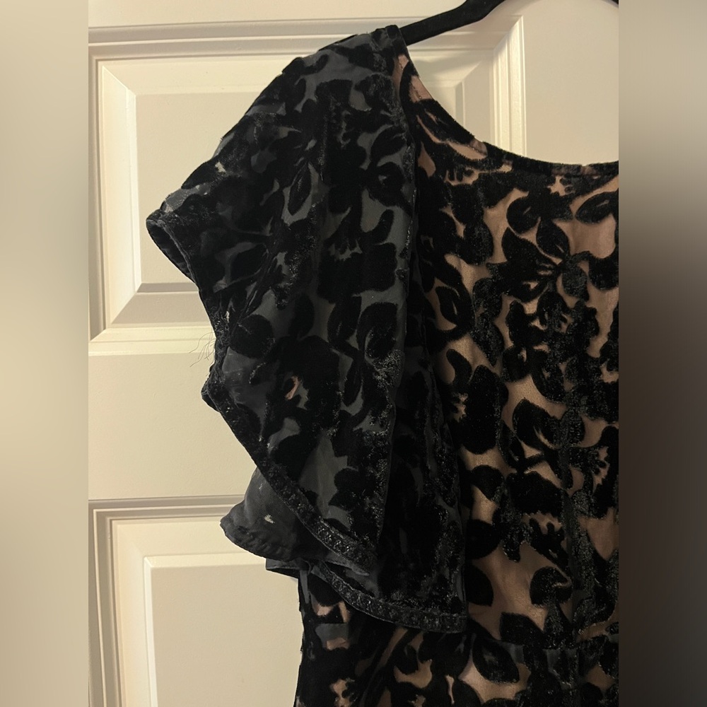 Foxiedox Black and Nude Velvet Lace Dress - Picture 3 of 5
